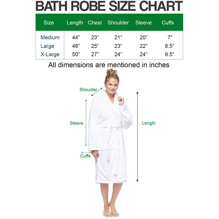 Canadian Linen Aegean Cotton Terry Cloth MidCalf Bathrobe with Pockets